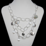 Pewter & Oyster Shell Bridge Necklace