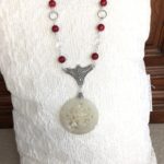 Bamboo Coral & Crystal Quartz with Jade Pendant