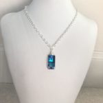 Blue Urban Swarovski Crystal Pendant on Sterling