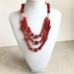 Bamboo Coral Triple Necklace