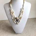 Fresh Water Pearl and Horn Triple Necklace
