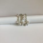 Triple Strand Swarovski Crystal Pearl Charm Bracelet