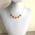 Five Piece Coral Swarovski Crystal Pearls Necklace