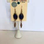 Lapis and Copper Twist Earrings
