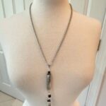 Black Onyx & Horn Pendant  Necklace
