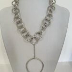 Interlocking Chain with Large Hoop Pendant Necklace